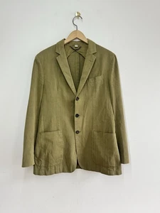 Burberry Morgan Jacket Herringbone Olive Cotton Silk  Made in Italy Size M - Picture 1 of 6
