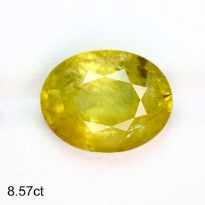 8.57 Ct Valuable Oval 14.4 x 11.2 MM Green Russian Natural Sphene Titanite - Picture 1 of 5