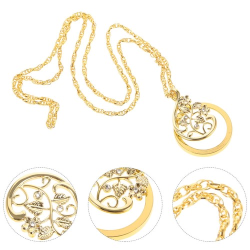 VETEMENTS Ciondolo Abbigliamento Floreale Miss Gioielli Lente di Ingrandimento Monocolo Lente Collana