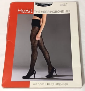 Heist THE HERRINGBONE NET schwarze Netzstrumpfhose Größe Small US 2-4 UK 6-8 NEU 58 $ - Bild 1 von 12