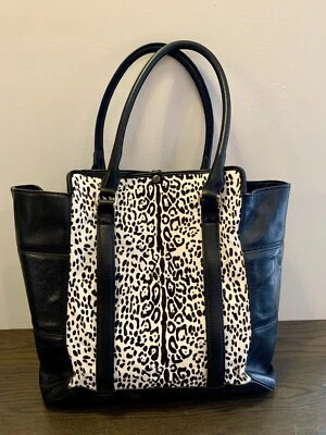 Kelsi кинжал Susanna черный кожаный леопард икры волос сумка с короткими ручками наплечная сумка сумочка - Изображение 1 из 4