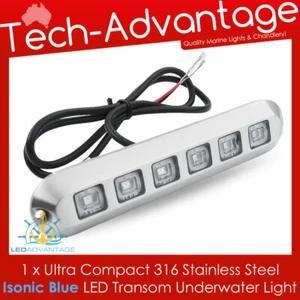 12v 6 vatios 316 L Acero Inoxidable Azul Compacto LED Subacuático Barco Luz Travesaño - Imagen 1 de 7
