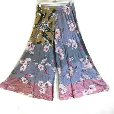 Sacred Threads Hippie Boho Festival Patchwork Tiered Palazzo Pants 220245 L/XL B - Image 1 of 4