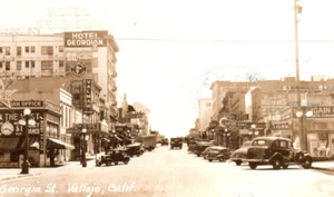 RPPC Vallejo CA California Georgia Street Real Photo Postcard - Picture 1 of 3