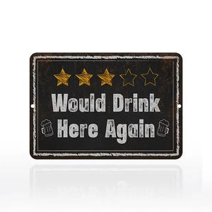 Berei di nuovo qui divertente insegna bar o uomo decorazione grotta 12x8" insegna birra metallo - Foto 1 di 7