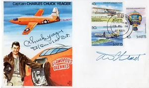 USAF Sound Barrier pilot Chuck Yeager + artist Tony Theobold signed cover - Picture 1 of 1