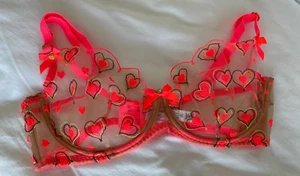 Agent Provocateur Perdia Neon Pink Nude BH 36D & Strumpfband (4) - Makel - Bild 1 von 11