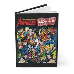 Avengers Vs Justice League Hardcover Journal - 150 Lined Pages, George Perez Art - Picture 1 of 7