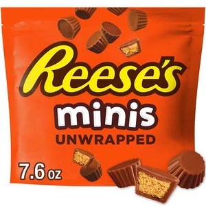 Reese's Minis Milk Chocolate Unwrapped Peanut Butter Cups Candy, Bag 7.6 oz - Picture 1 of 5