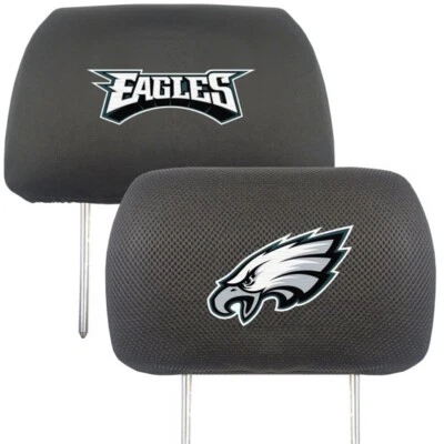 Capas de encosto de cabeça bordadas Philadelphia Eagles -Conjunto de 2 - SUV de carro licenciado pela NFL - Imagem 1 de 4