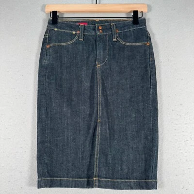 Adriano Goldschmied The Precise Denim Skirt Womens 24R Blue Dark Wash Pencil - Image 1 of 4