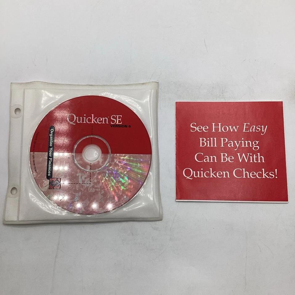 1996 Intuit Quicken SE Version 6 Organizing You Finances CD-ROM + Instructions - Image 1 of 4