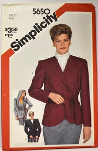 Simplicity Misses Wrap Jacket Two Lengths  Size: 12 # 5650 - Picture 1 of 2