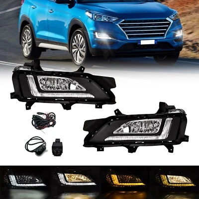 Luces antiniebla LED para Hyundai Tucson 2019-2021 luces de parachoques delanteras con DRL + cableado Foto 1 de 4