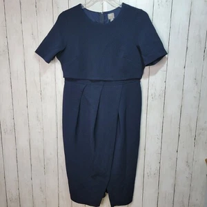 ASOS Maternity Women's Blue Knit Sheath Dress Size 12 Short Sleeve - Picture 1 of 6