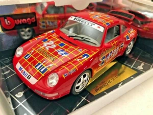 1993 PORSCHE 911 CARRERA BY BBURAGO RED DITRANS 22 FIRELLI RACE CAR 1:18 SCALE - Picture 1 of 5