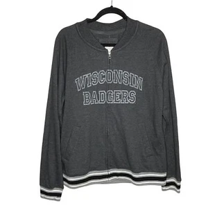 Chaqueta Camp David Para Hombre University of Wisconsin Badgers Cremallera Completa Gris L NUEVA CON ETIQUETAS - Imagen 1 de 7