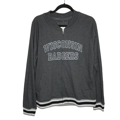 NWT Camp David Men's University of Wisconsin Badgers Full Zip Jacket Gray L - Image 1 of 4