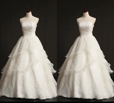 Ruffles Wedding Dresses Sleeveless A Line Vintage 1960s 50s Lace Bridal Gowns - Image 1 of 4