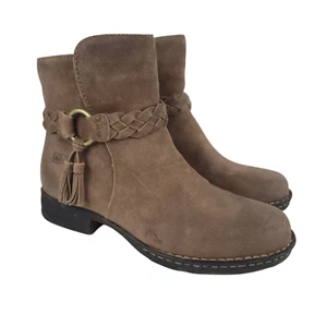 Geboren Monae Damen-Stiefeletten 7M taupe braun abgenutzt seitlicher Reißverschluss Booties - Bild 1 von 15
