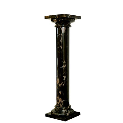 Colonne En Marbre Noir Portoro Design Intérieur Italien H 94cm - Photo 1/2