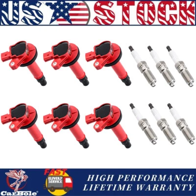6 PCS Ignition Coil & 6 PCS Spark Plug for Ford Edge 2010 2011 2012-2016 3.5L V6 - Image 1 of 4