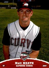 2007 Altoona Curve Grandstand #15 Matt Meath Boca Raton Florida FL Baseball Card