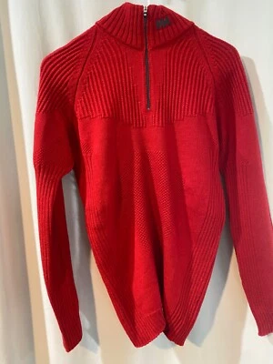 Vintage Medium Helly Hansen Sweater Red Grid Wool Ski - Image 1 of 4