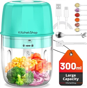 Rechargeable Portable and Cordless Mini Food Processor 300ML Stainless Steel  - Picture 1 of 8