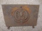 Antique cast iron fireplace throat plate chimney draught shut off plate