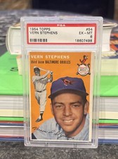 1954 Topps #54 Vern Stephens, Baltimore Orioles, PSA 6
