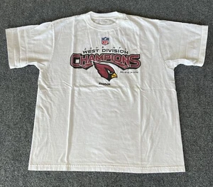 Arizona Cardinals Reebok T Shirt White 2008 NFC West Champs “Believe In Now” L - Picture 1 of 9