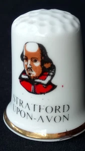William Shakespeare Portrait Stratford Auf Avon Bone China Souvenir Fingerhut - Bild 1 von 5