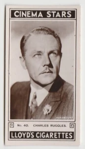 Tarjeta de tabaco Charles Ruggles 1935 Lloyd Cinema Stars #40 estrella de cine - Imagen 1 de 2