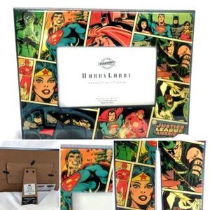 JUSTICE LEAGUE HOBBY LOBBY COMIC STRIP PICTURE FRAME 4" X 6" FEATURING HEROES - Picture 1 of 10