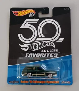 Hot Wheels 50° Favorites Custom '69 Volkswagen Squareback Service VW Real Riders - Foto 1 di 7