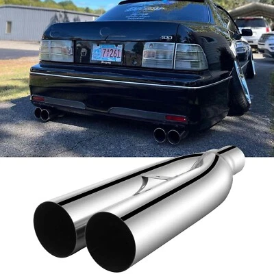 For Lexus LS400 LS430 19" Long Dual Blast Pipes Exhaust Tip Pipe 2.5" inlet - Image 1 of 4