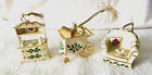 3 ornements de Noël Lenox chariot à thé armoire cabane et fauteuil