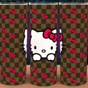 Hello Kitty Plaid Pink Bow Coffee Cup Mug Tumbler 20oz - Picture 1 of 3
