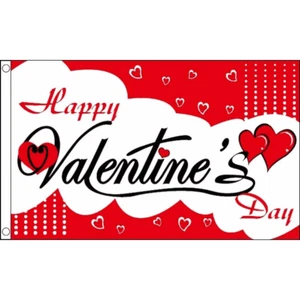 Happy Valentines Day Large Polyester 5ft x 3ft Flag *SALE PRICE* - Picture 1 of 3