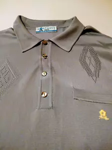 MONTAGUT (France) Men's POLO Style Size 7 SHINY GREEN Long Sleeve Shirt - Picture 1 of 5