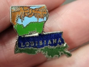 Vintage Louisiana Pin Pinback Souvenir Anstecknadel Louisiana State Pin - Bild 1 von 3