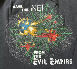 Vintage Novell Netware IT Company EVIL Empire Graphic Black T-Shirt X-Large - Picture 1 of 5