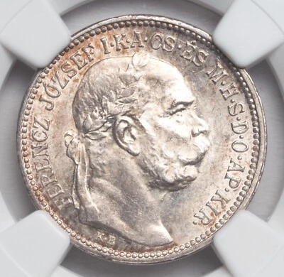 1915, Kigndom of Hungary, Francis Joseph I. Silver 1 Korona Coin. NGC MS-63! - Image 1 of 3