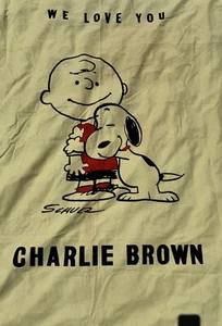 Vintage 1966 Peanuts Charlie Brown United feature Syndicate Queen/Full Bedspread - Picture 1 of 7