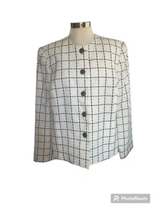 Koret blazer full button front pockets shoulder pads long sleeve vintage size 14 - Picture 1 of 9