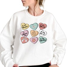 Retro Heart Valentine's Day Sweatshirt - Positive Vibes St. Valentine's Gift
