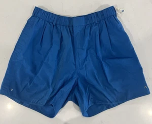 Gant Men's Pleated Shorts Size L Elastic Waist Blue Pockets 100% Cotton Zip NWT - Picture 1 of 12