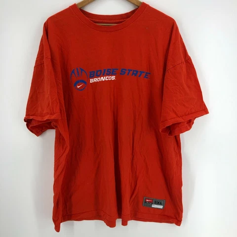 Nike T-Shirt Men's Size 3XL Orange Boise State Broncos Football Retro NCAA Cover