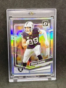 Maxx Crosby RARA TARJETA DE INVERSIÓN REFRACTOR PLATEADO SSP PANINI OPTIC RAIDERS - Imagen 1 de 2
